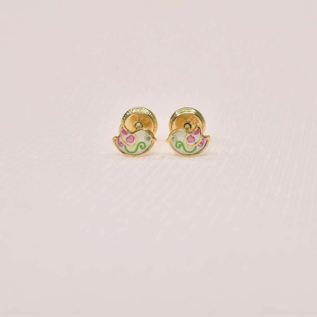 Birds Enamel Earrings