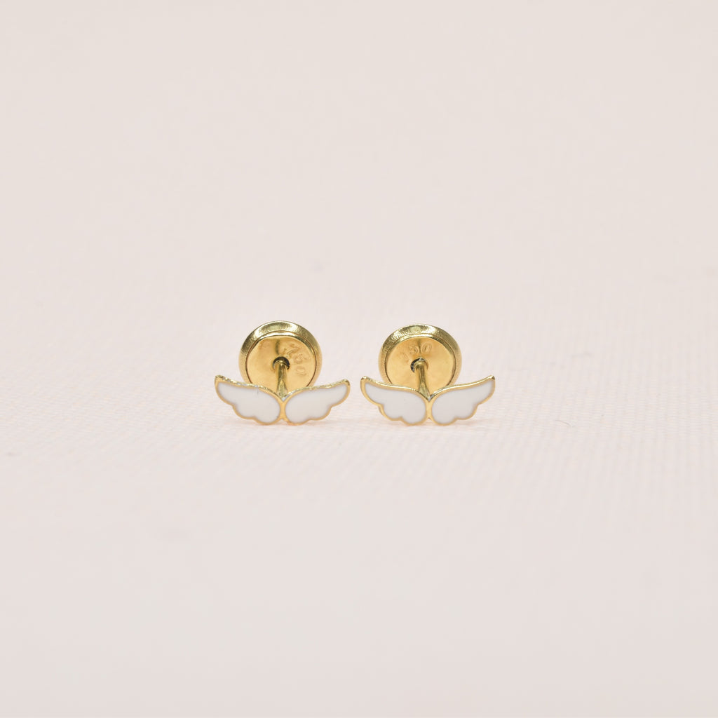 Angel Wings Enamel Earrings