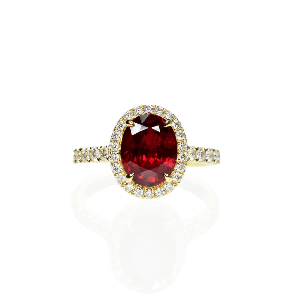 Pigeon Blood Ruby Engagement Ring