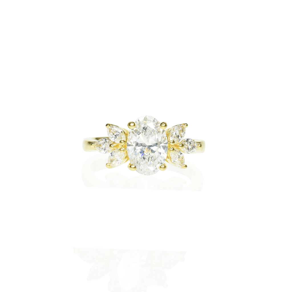 Floral Oval and Marquise Engagment Ring
