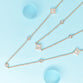 Diamond Clover Chain Necklace Long