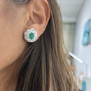 Emerald and Diamond Dress Earrings