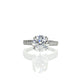 2.60ct Lab Grown Diamond Engagement Ring with Double Eagle Prongs and Diamond Band