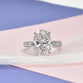 3.5ct Oval Shape Lab Grown Diamond Engagement Ring with Pave Band