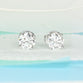 4ct Round Lab Grown Diamond Earrings with 4 Prongs