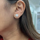 4ct Round Lab Grown Diamond Earrings with 4 Prongs
