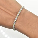 Emerald Cut Diamond and Round Peridot Bracelet