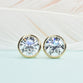 4ct Lab Grown Bezel Set Round Diamond Earrings