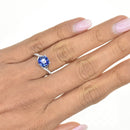 Royal Blue Cushion Cut Sapphire with a twisted band