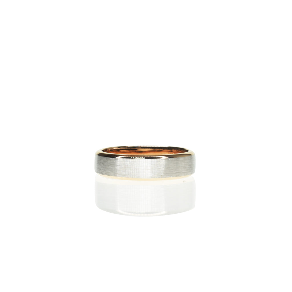 Mens Dual Tone Wedding Ring 5.5mm Wide