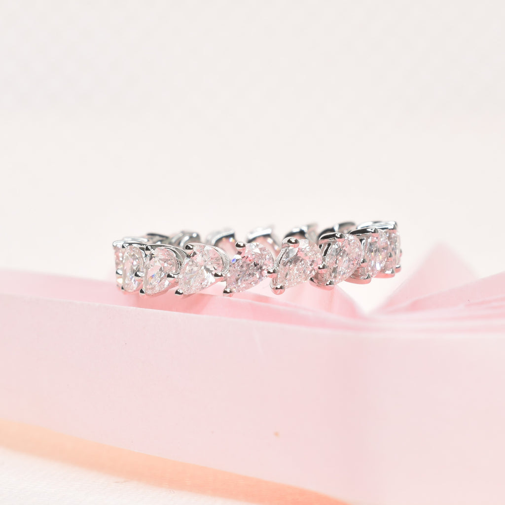 Off Centre Pear Shape Eternity Ring with 0.17ct Lab Grown Diamonds