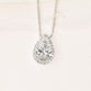 Lab Grown Diamond Necklace with a 2ct Pear Shape Diamond and Halo