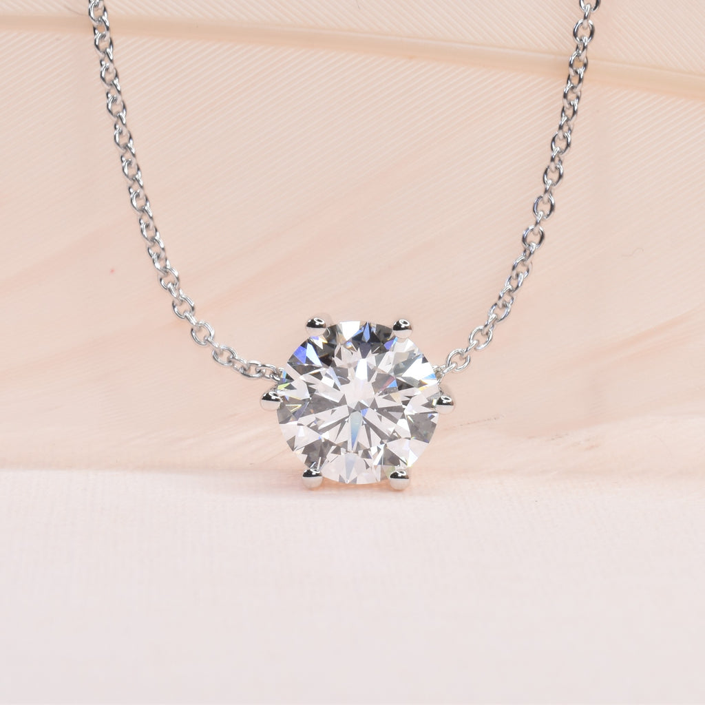 Lab Grown Diamond Necklace with 2.5ct Solitaire Pendant