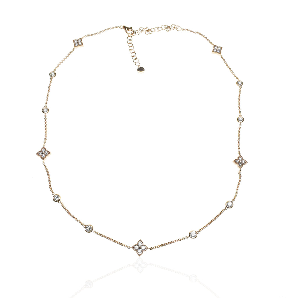 Diamonds Clovers Chain Necklace Short