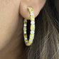 Round and Vivid Yellow Lab Grown Diamond Hoops