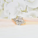 3ct Oval Cut Engagement Ring with Round Diamond Cluster