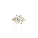 3ct Oval Cut Engagement Ring with Round Diamond Cluster