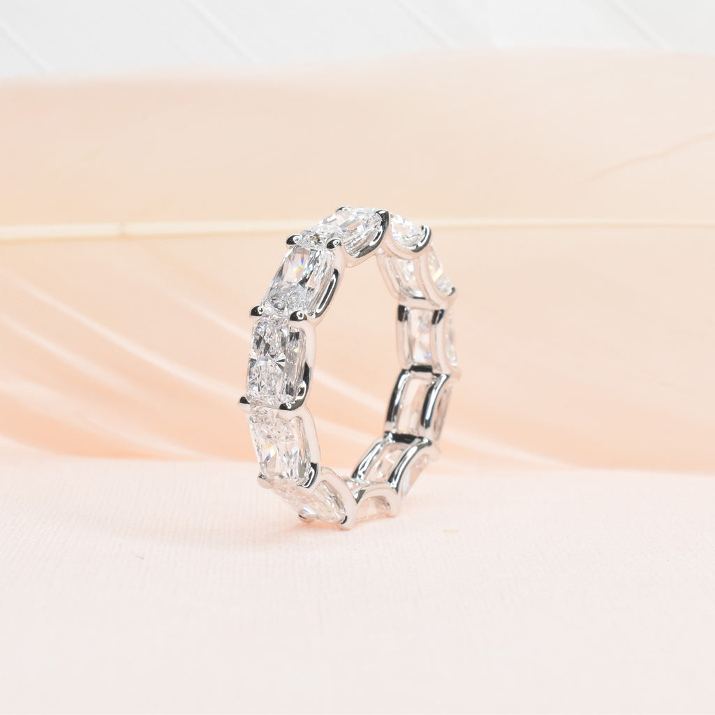 Sideways Radiant Cut Lab Grown Diamond Eternity Ring