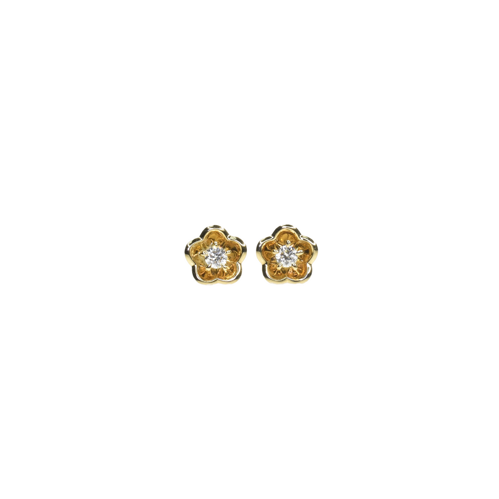 Tiny Diamond Flower Earring