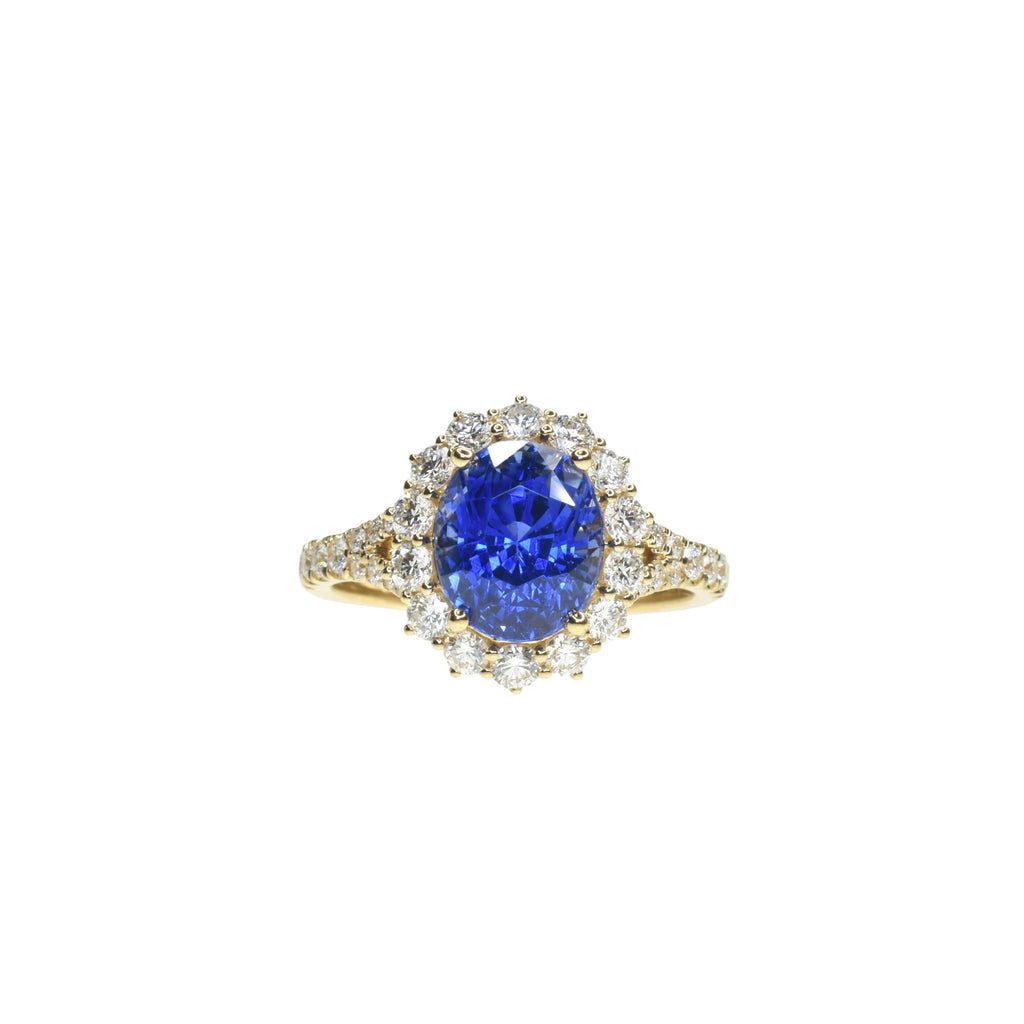 Oval Sapphire Ring with Split Shank