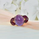 Cabochon Amethyst and Ruby Ring