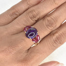 Cabochon Amethyst and Ruby Ring