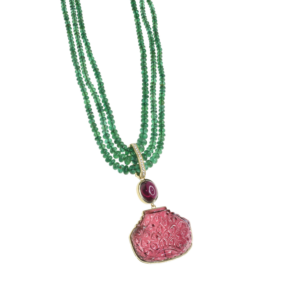 Emerald and Rubelite Necklace