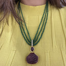 Emerald and Rubelite Necklace