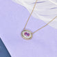 Oval Bezel Necklace with Pink Sapphire and Diamonds