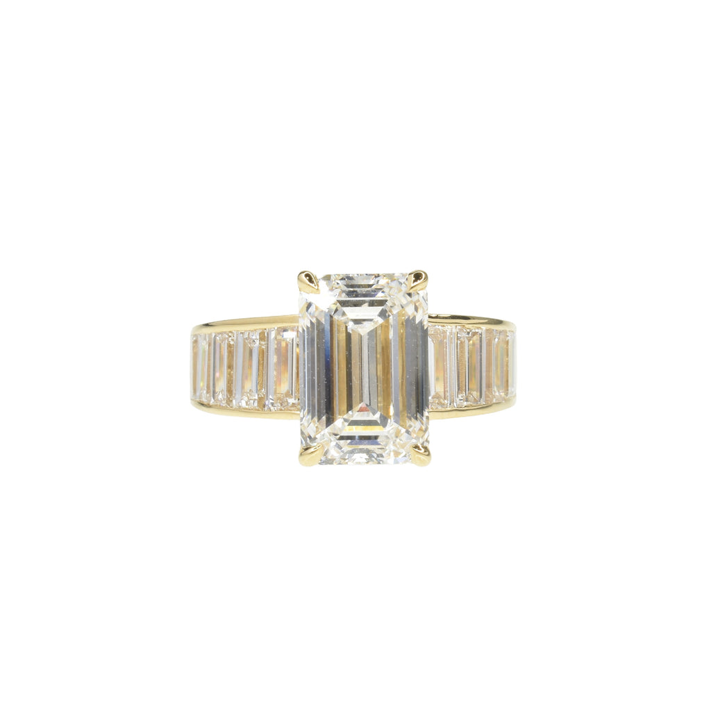 3ct Emerald Cut Diamond with Graduated Baguettes