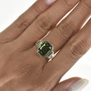 Green Sapphire Step Ring