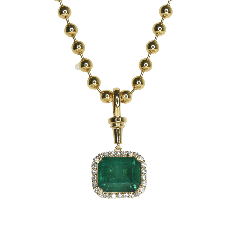 6ct Octagon Shaped Emerald Pendant