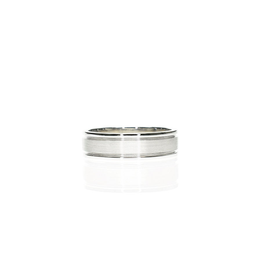 Double Grooved Mens Band 6mm Wide