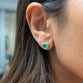Emerald Halo Heart Earrings