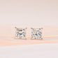 3ct Princess Cut Lab Grown Diamond Earrings wtih Halo Jacket