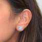 3ct Princess Cut Lab Grown Diamond Earrings wtih Halo Jacket