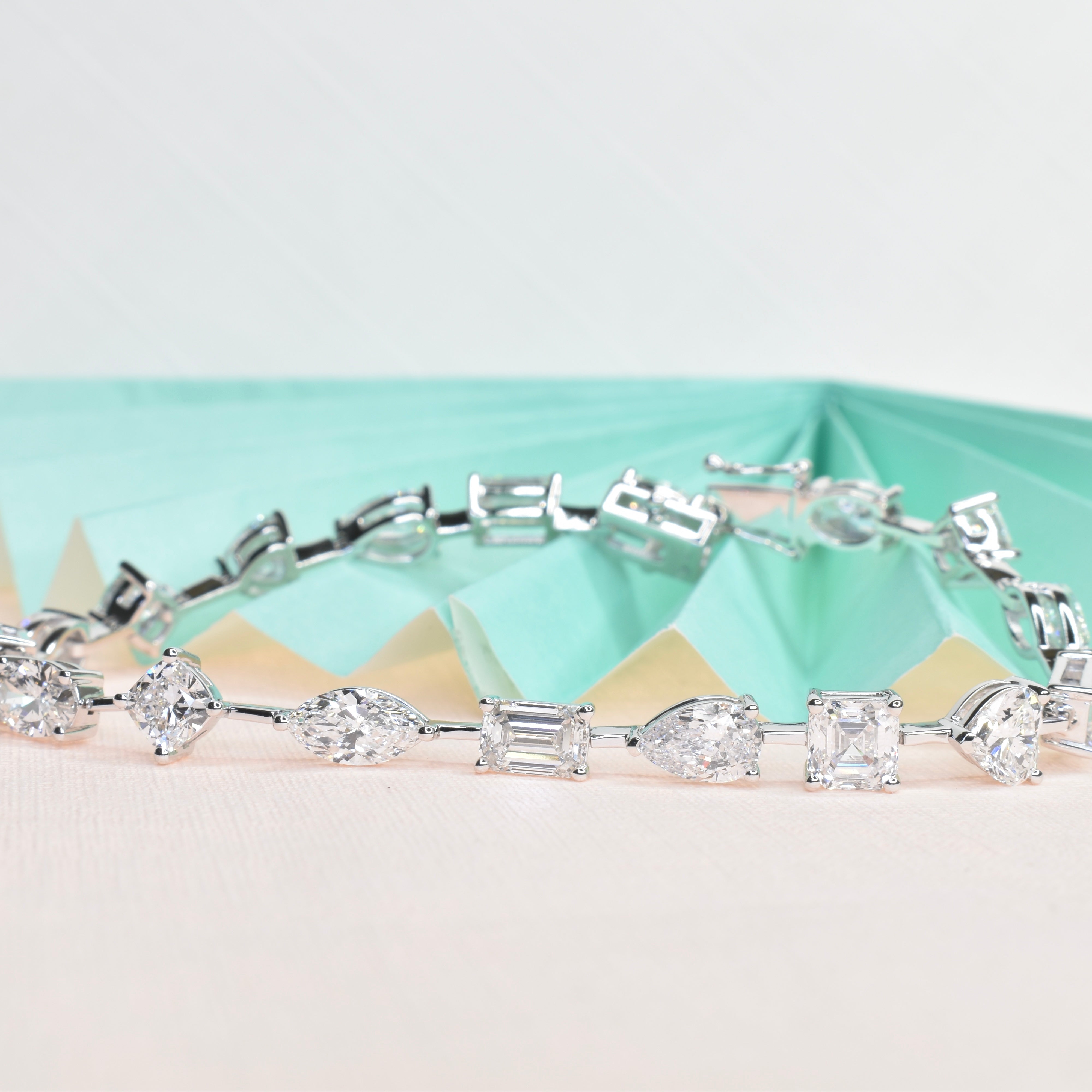 Diamond Add Lab Grown Diamond Bracelet with Multi Shaped Diamonds