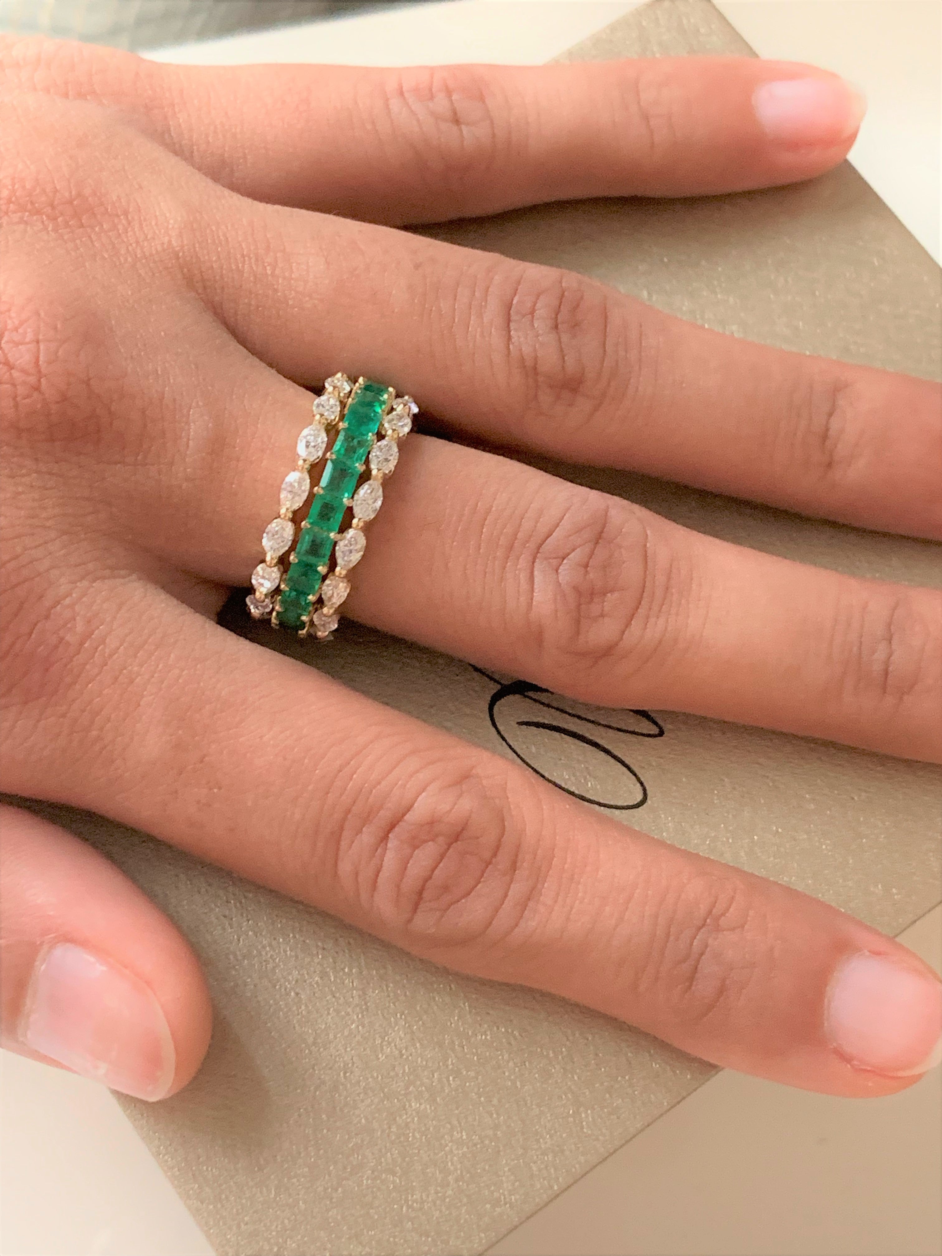 Square Emerald Eternity Band