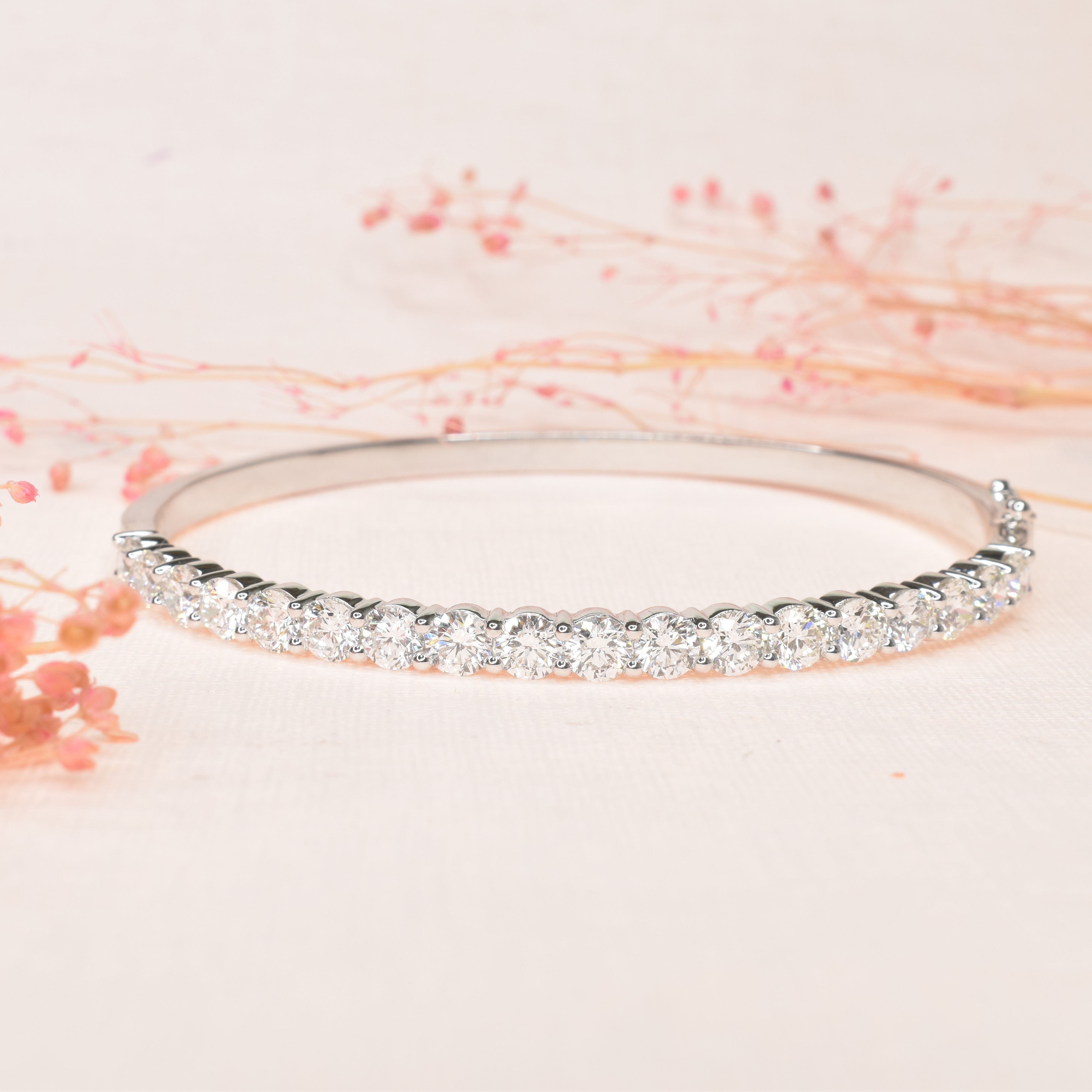 Lab Grown Diamond Half Solitaire Bangle