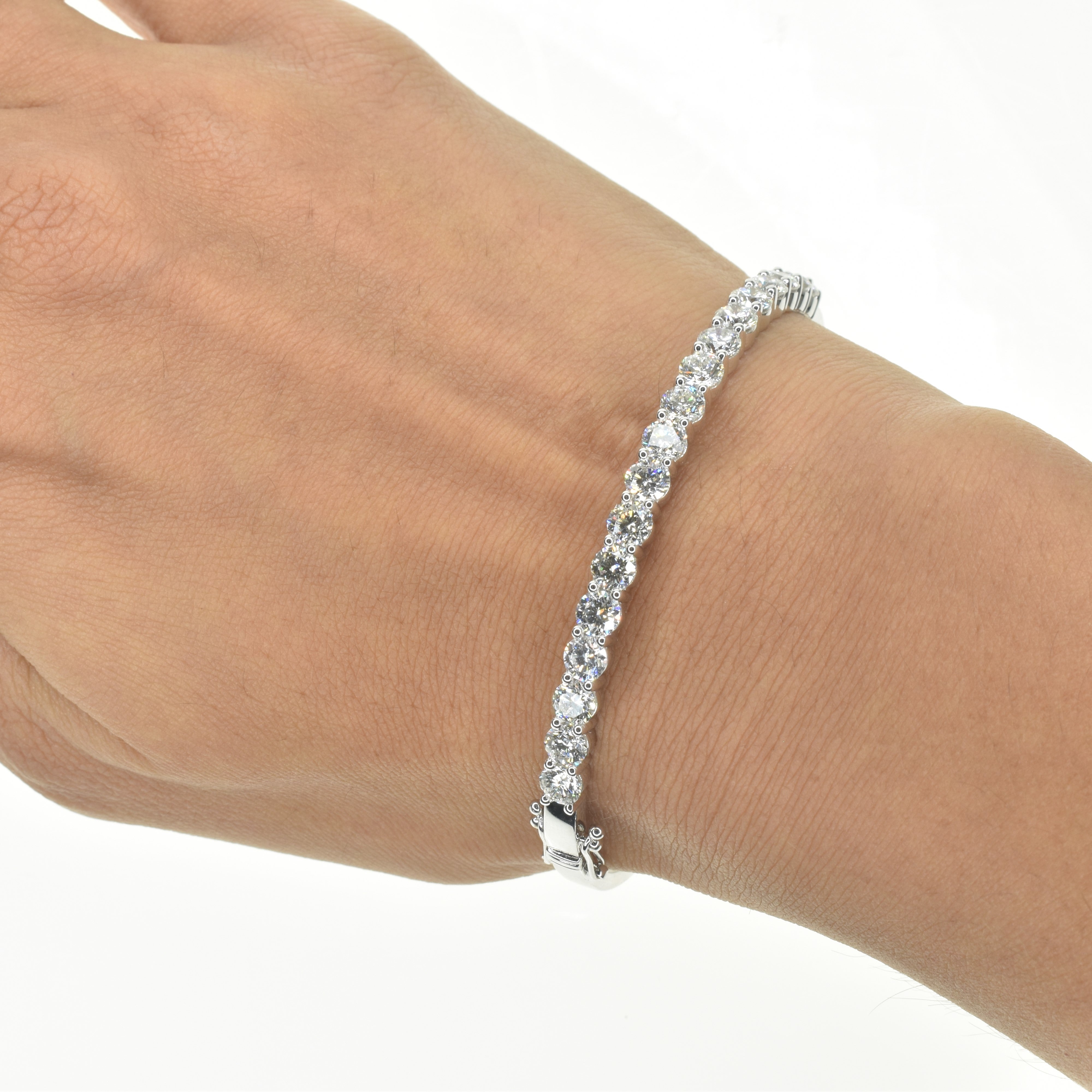 Half Diamond Solitaire Bangle