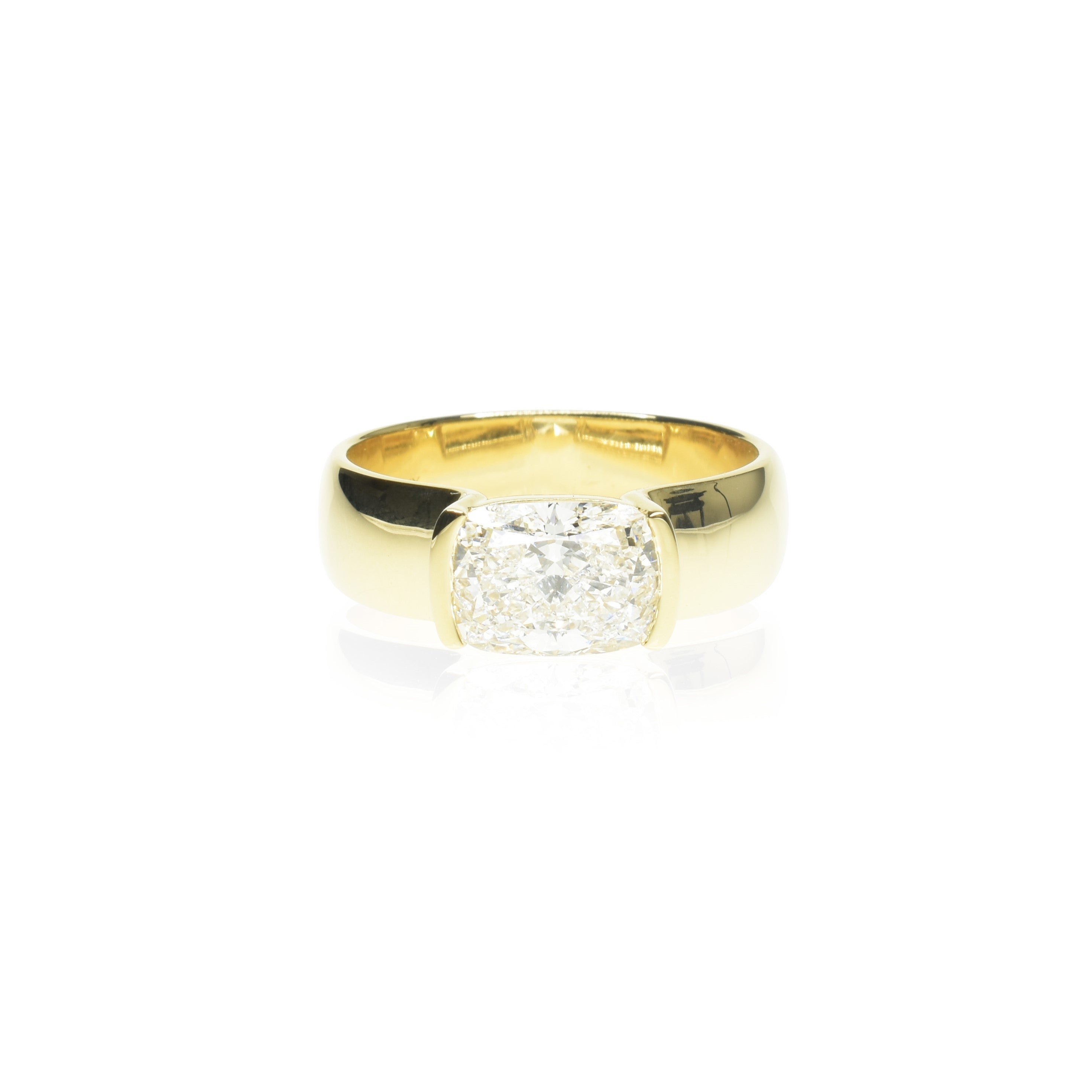 Sideways Long Cushion Wide Ring
