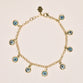 Dangling Evil Eye Chain Bracelet In The Classic Blue and Light Blue Colour
