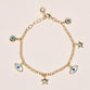 Dangling Stars And Evil eye Chain Bracelet