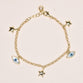 Dangling Multi Shape And Star Evil Eye Chain Bracelet