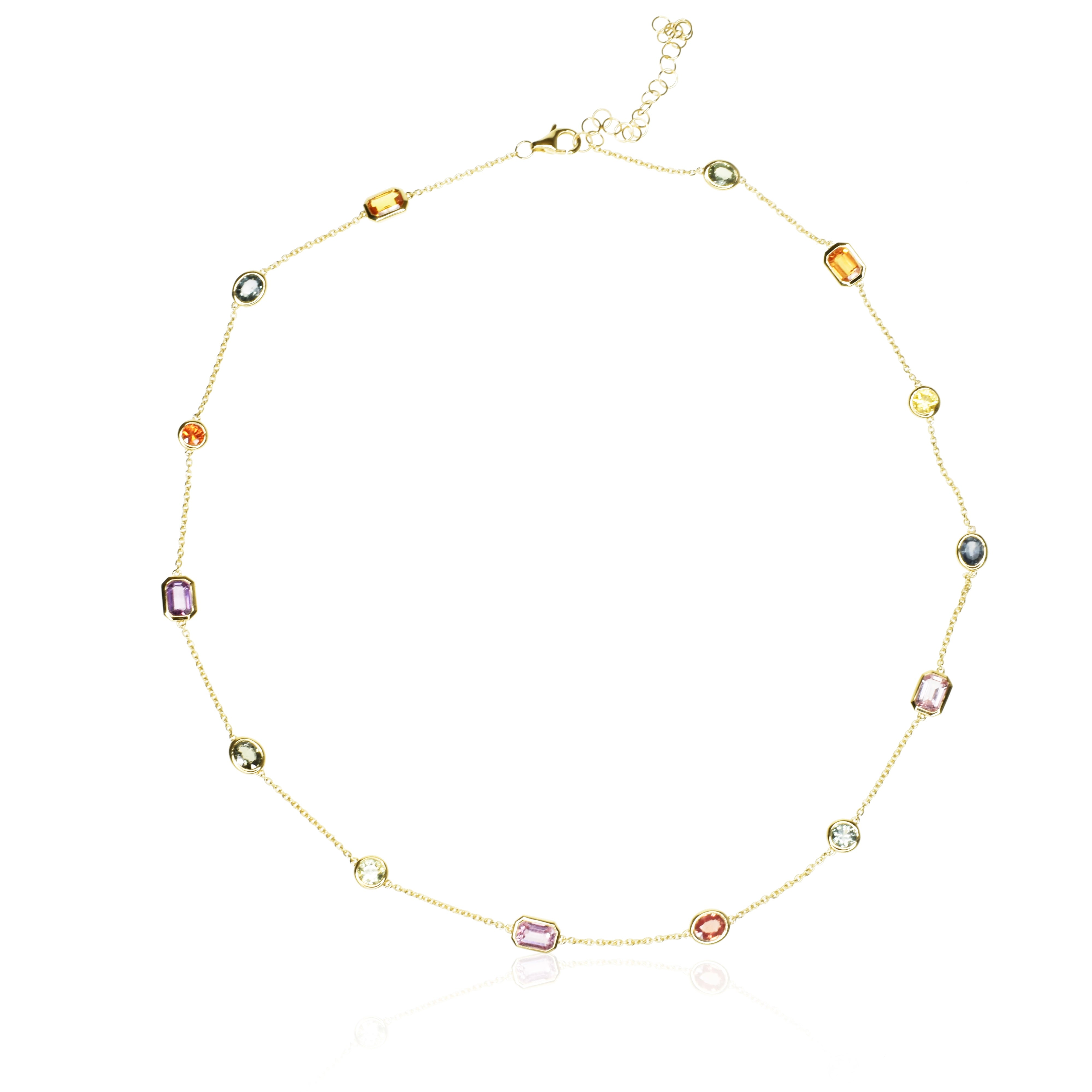 Rainbow Sapphire Necklace Short