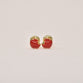 Bite Of Apple Enamel Earrings