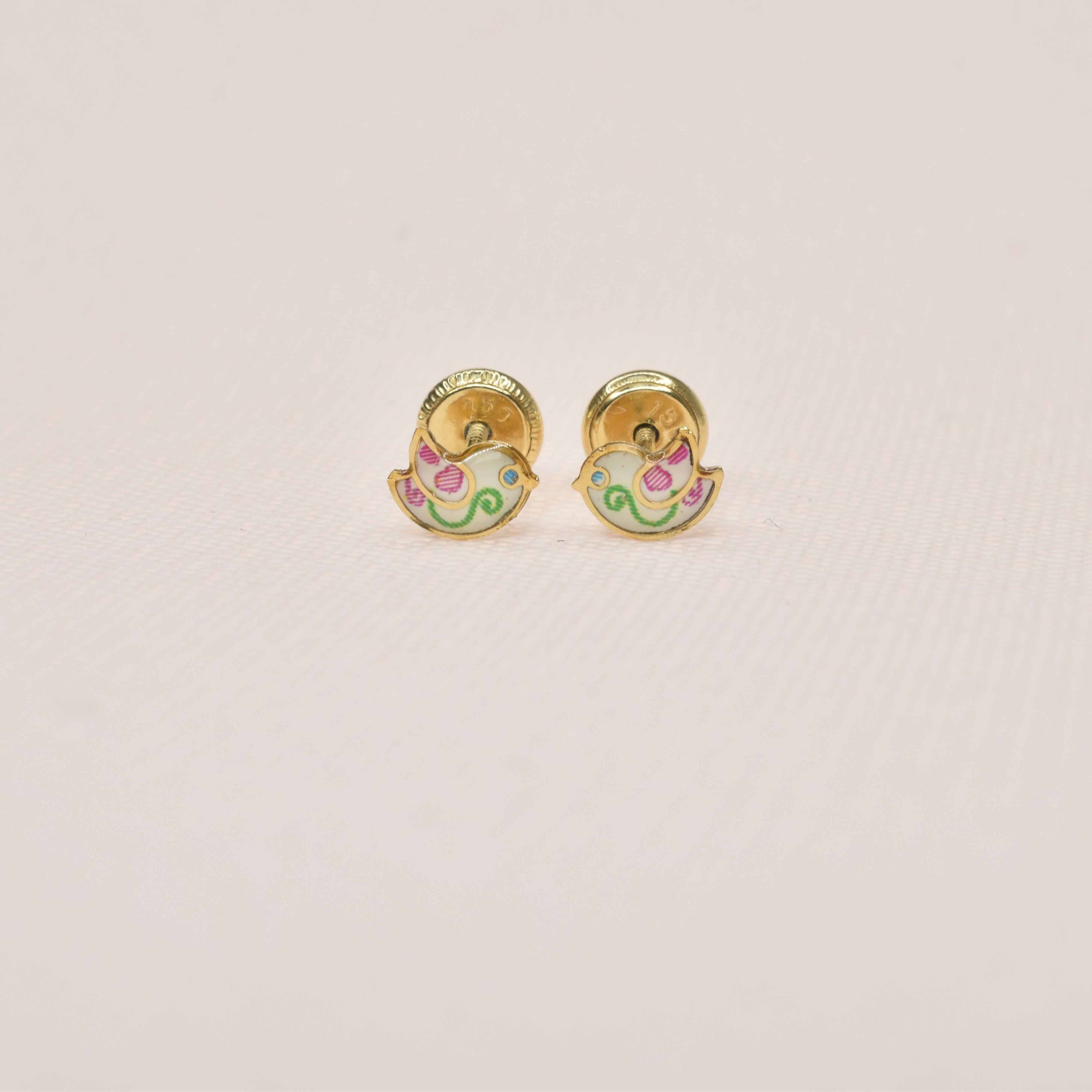 Birds Enamel Earrings