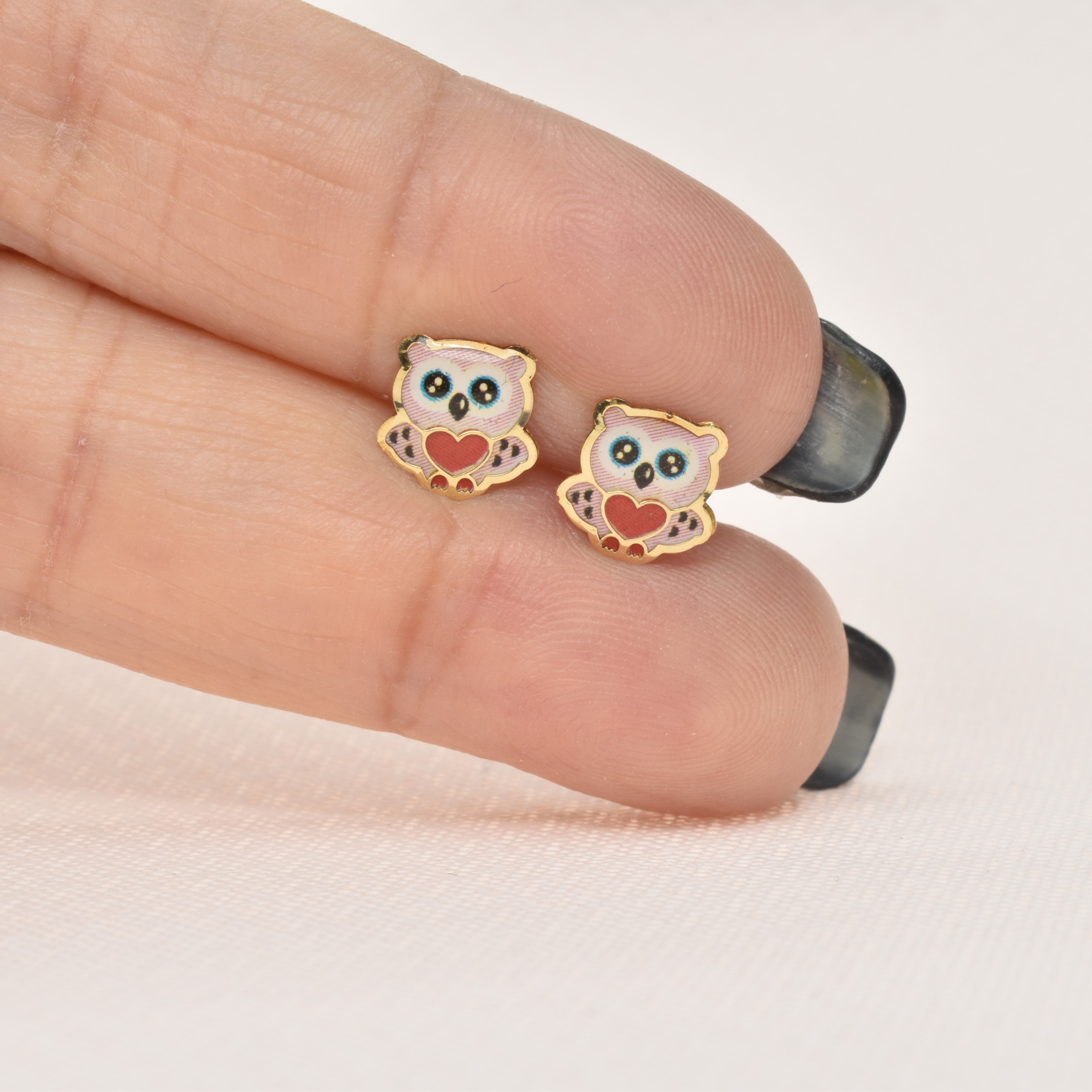 Owl Enamel Earrings
