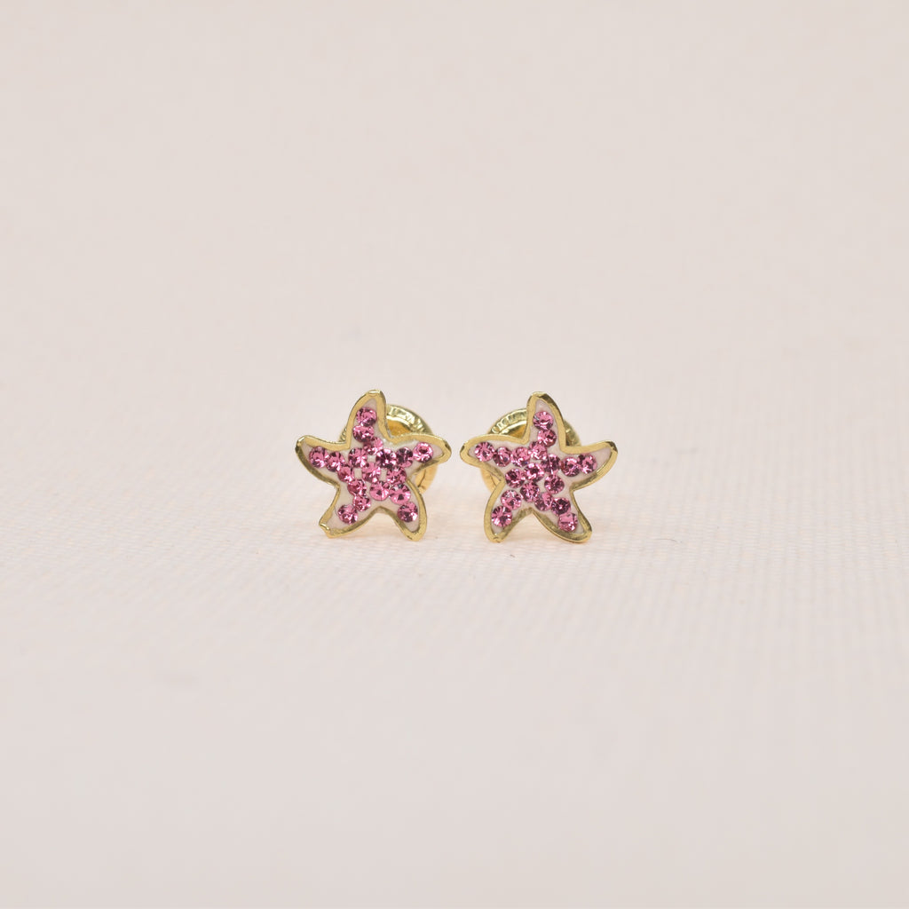 Starfish Earrings in Pink