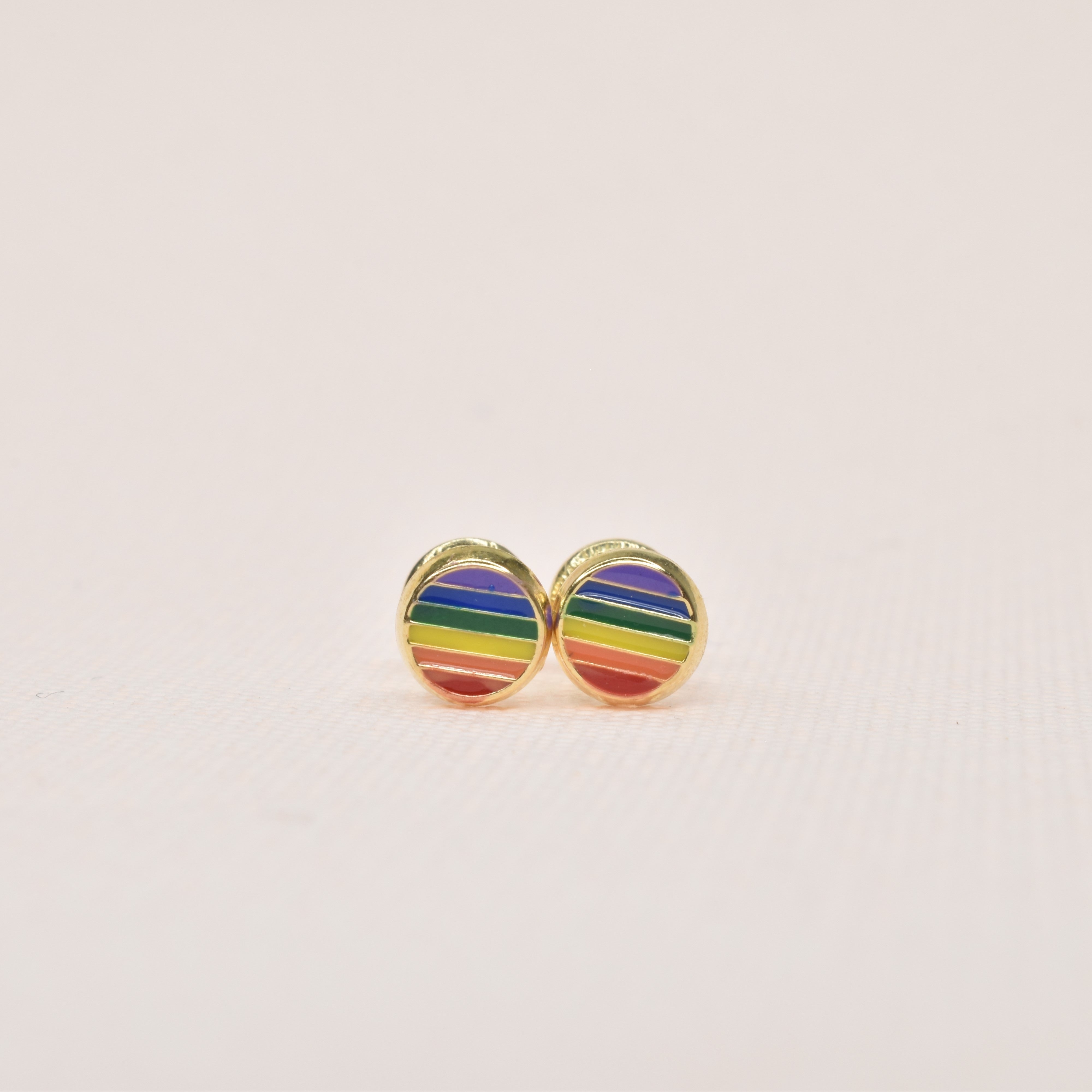 Rainbow Color Coin Earrings